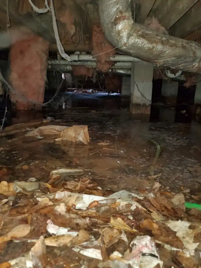 Crawl space flood assessment for Commercial Water Damage Restoration in Canby